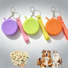 Silicone Dog Treat Pouch, Portable Waterproof Pet Training Bag with Clip, Washable Outdoor Dog Walking Food Storage Bag