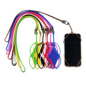 Universal Cell Phone Pocket Neck Lanyard Silicone Phone Card Holder Sleeves with Wrist Strap Mobile Cell Phone Lanyard