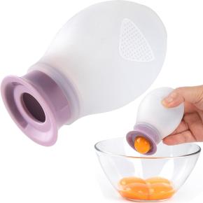 Silicone Egg Yolk Separator 2 in 1 Egg Holder Food Grade Egg Suction Tool