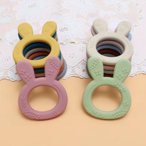 Silicone Rabbit Baby Teethers Bpa Free Chewable Soft Toy Cute Design Teething Relief 0-24 Months & 2-4 Years Unisex